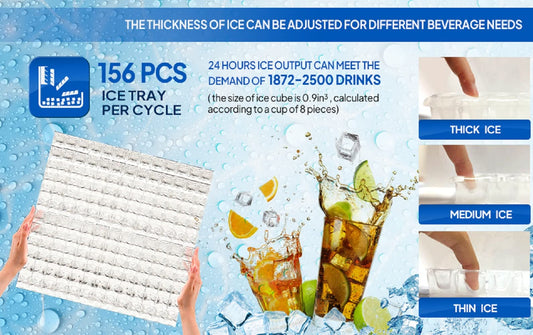 400LBS 24H Commercial Ice Maker with 300LBS Storage Bin