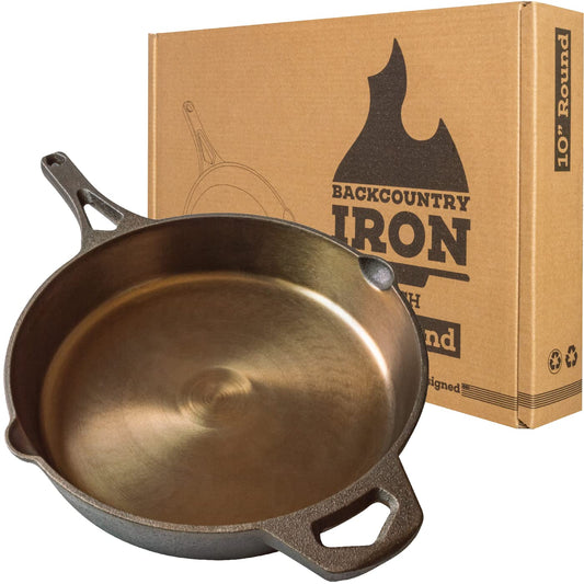 10-1/4 Inch Smooth Wasatch Pre-Seasoned Round Cast Iron Skillet