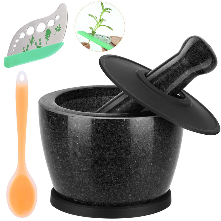 Mortar and Pestle Set Carved from Natural Granite