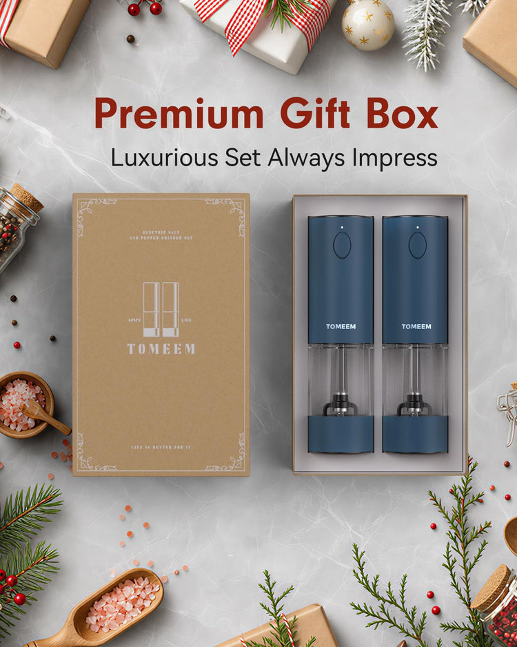Larger Capacity Rechargeable Electric Salt and Pepper Grinder Set