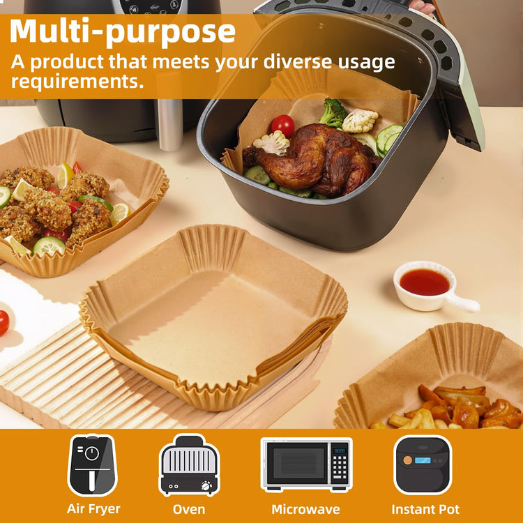 200pcs 6 8 Qt Air Fryer Disposable Paper Liners 7.9 inch (200 Count)