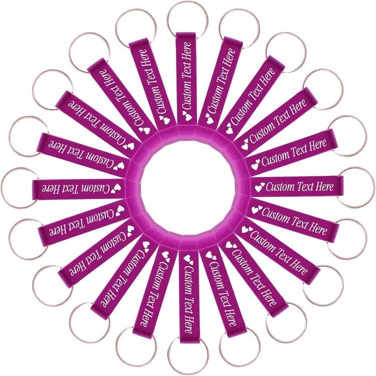 20PCS Personalized Bottle Opener Keychain Bulk Custom Beer Bottle Opener with Logo Text Engraved Wedding Bottle Opener Favors Customized Gifts for Guests Baby Shower Birthday Party-Purple