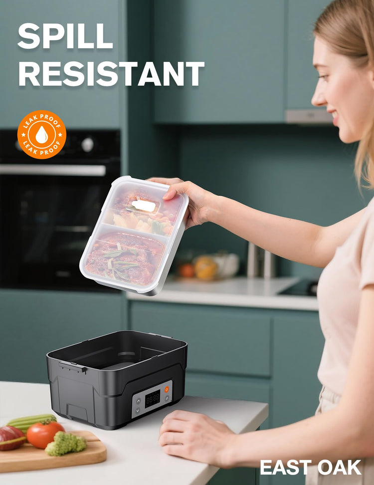 6.3 Cup Heated Lunch Box Cordless for Men with Scheduled Heating
