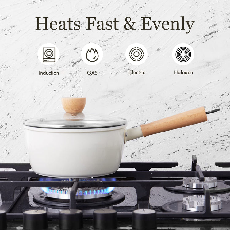 Ceramic Nonstick Sauce Pan with Lid
