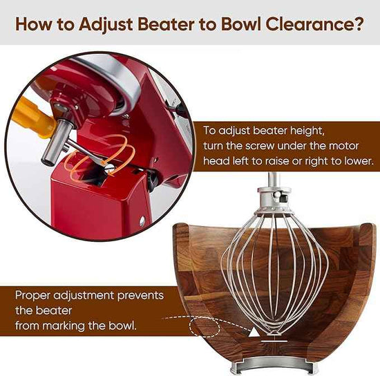North American Solid Walnut Wood Mixing Bowl for KitchenAid Mixer - Handcrafted Wooden Bowl Compatible with KitchenAid 4.5 & 5 Quart Tilt-Head Stand Mixers