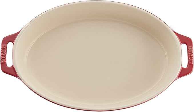 STAUB Ceramic Oval Baking Dish Set, 2-piece, Cherry