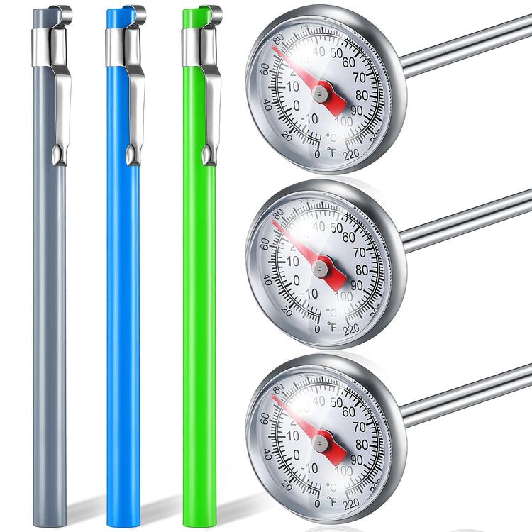 6 Pcs Stainless Steel Kitchen Dial Thermometer 5"