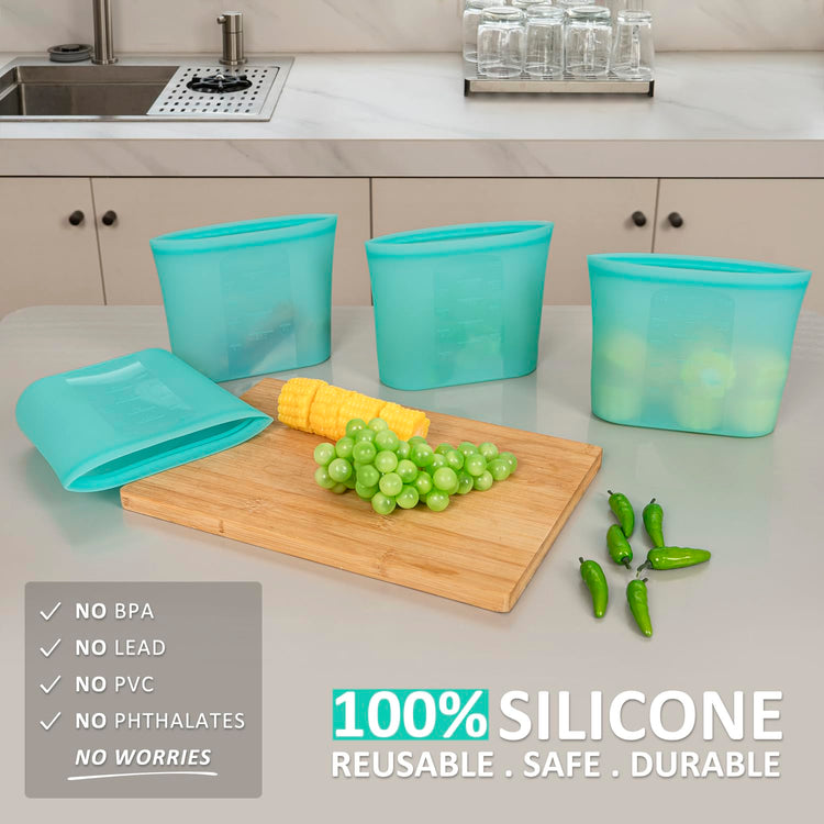 Reusable Freezer Bags Quart Size (4 Count)