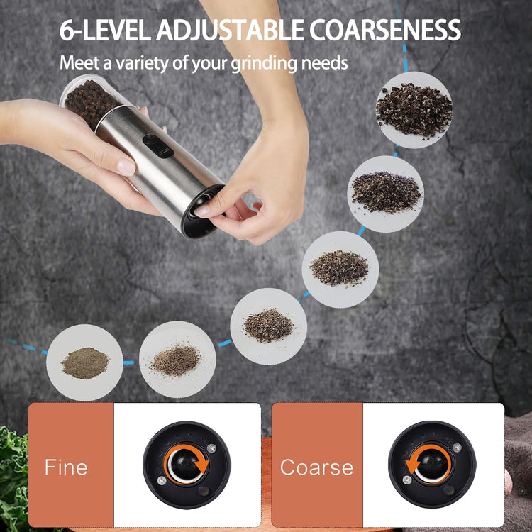 Electric Salt and Pepper Grinder Set