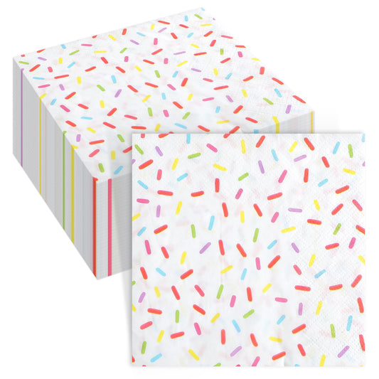 100 Pcs Sprinkles Donut Napkins Birthday Party