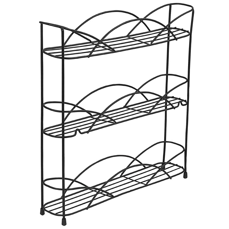 3 Tier Spice Rack Organizer Black Countertop Wire Shelf Spice Rack for Modern Kitchen Pantry Cabinet