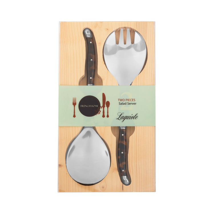 Laguiole Connoisseur Tortoise Shell Salad Servers Set