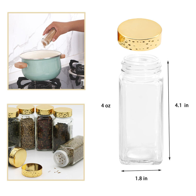 6pcs Gold Spice Jars
