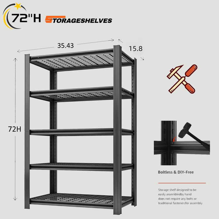 5 Tier Heavy Duty Garage Shelving