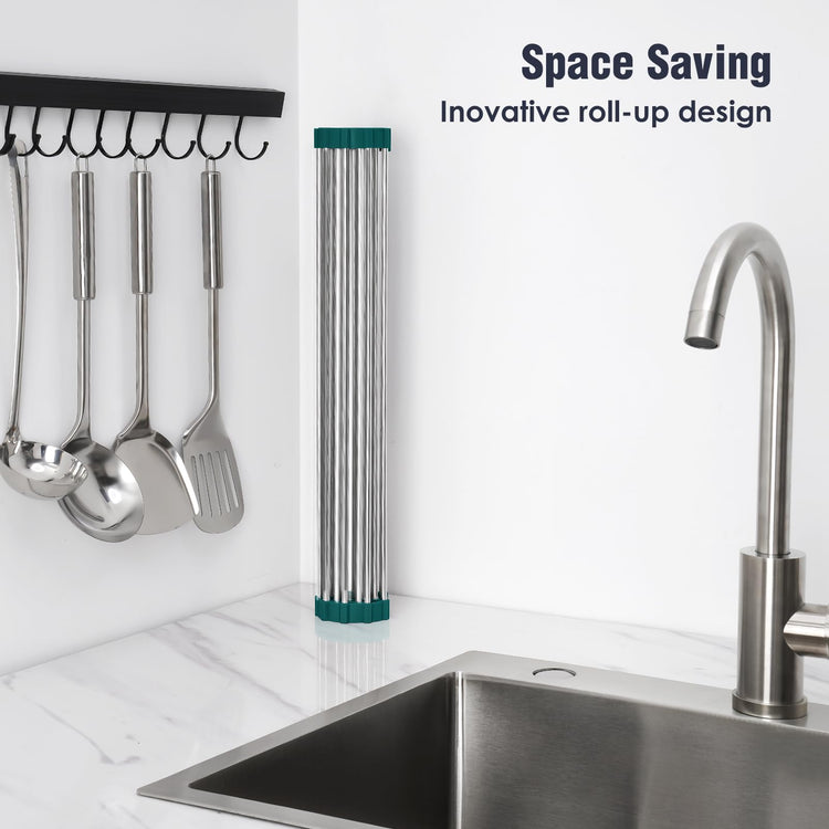Roll Up Dish Drying Rack Over Sink