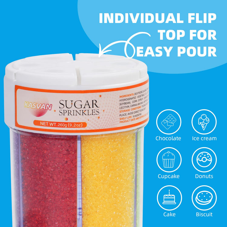 Edible Sanding Sugar Sprinkles (9.2 Ounce)