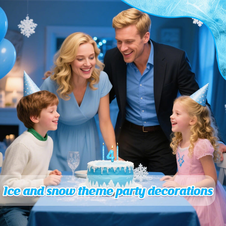 13PCS Snowflake Themed Birthday Candles Number 4 Set (13 Count)