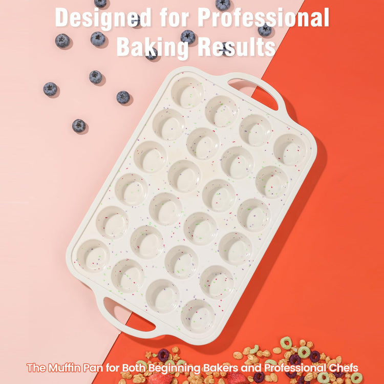 Silicone Mini Muffin Pan With Metal Reinforced Frame