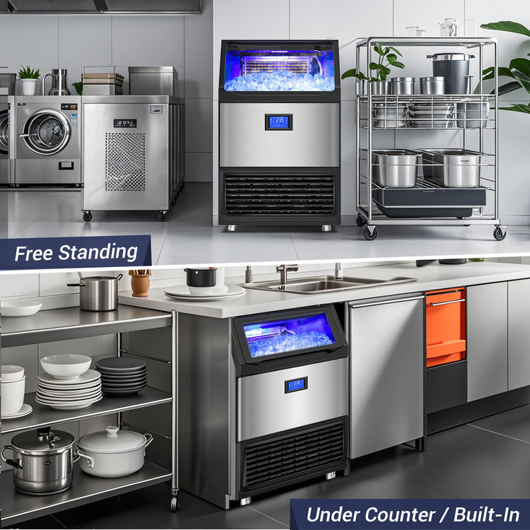 450Lbs 24H Under Counter Commercial Ice Machine with 160LBS Large Storage Bin
