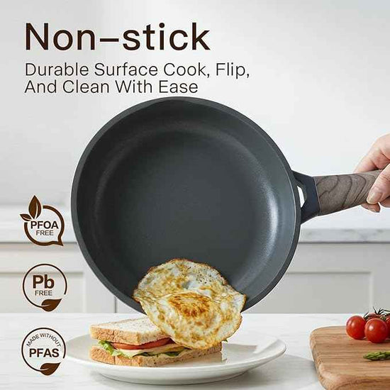 Pots and Pans Set Nonstick 22 Pcs, Ceramic cookware set Non-Toxic CoatingGray Granite Kitchen Cookware Set, Induction Kitchen Cooking Set w/Frying Pans, Saucepans & Glass Lids, PFOS & PFOA Free