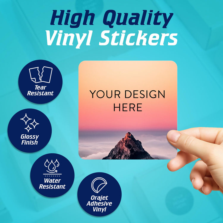 Custom Vinyl Stickers Your Image (100 Count)