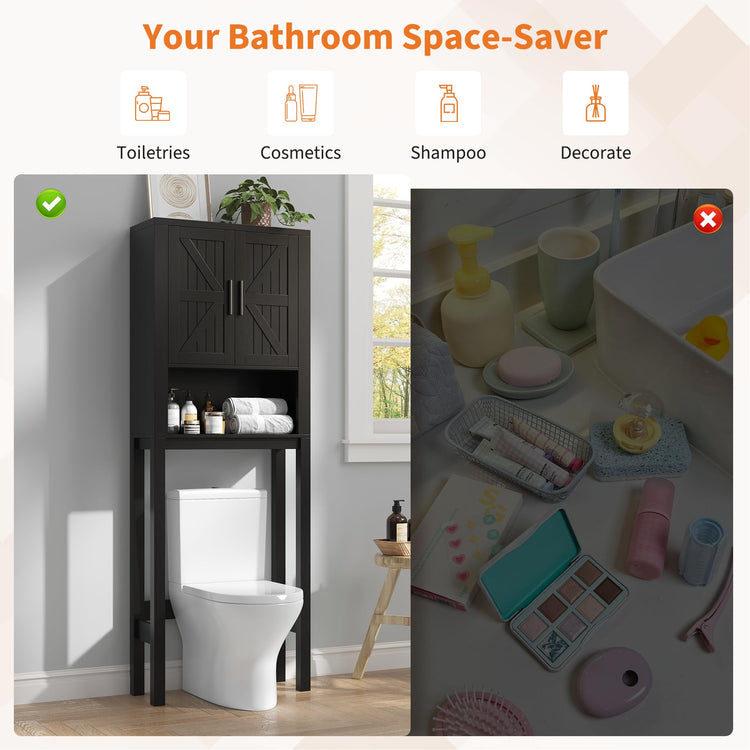 23.6 Inches Wide Toilet Rack with Over The Toilet Storage Cabinet