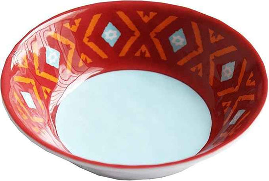 Paseo Road Southwest 14 Piece Melamine Plastic Dinnerware Set with Plates, Bowls and Serving Platter, Aztec Geometric Pattern, Western Southwestern Rustic Cabin Lodge Style