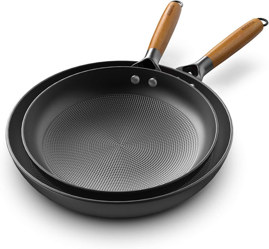 imarku Frying Pan Set - 10 &12inch Pot Set with Removable Handle Honeycomb Cast Iron Skillets, Large Frying Pans Nonstick Dishwasher Safe, Oven Safe Kitchen Pans for Cooking, Best Gifts for Women/Men - Nestoria