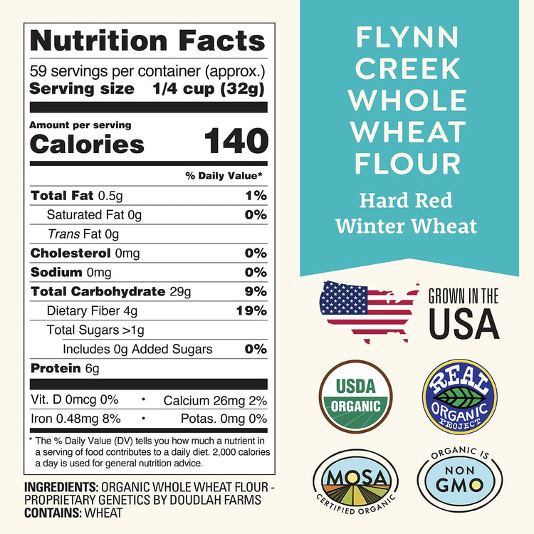 Organic Whole Wheat Flour 5 lb (80 Ounce)