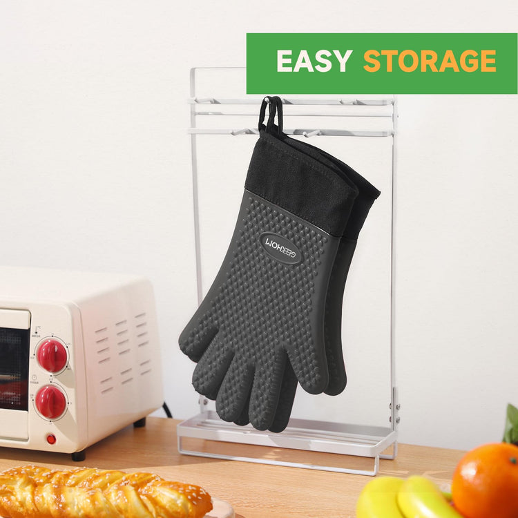BBQ Gloves Heat Resistant Oven Mitts (2 Count)