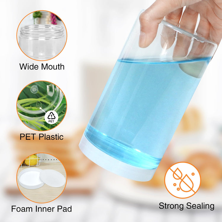 32 OZ Plastic Jars with Lids (16 Count)