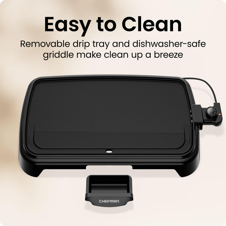 XL Electric Griddle with Removable Temperature Control