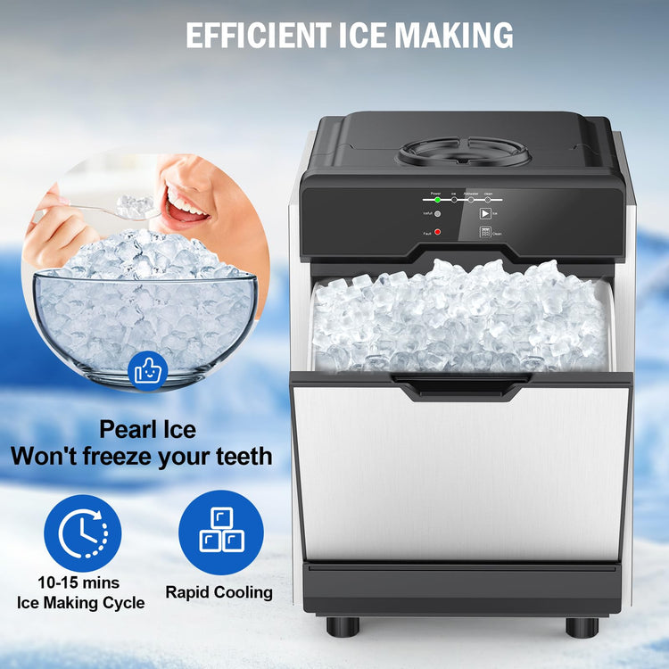 70 lbs Nugget Ice Maker Countertop Portable Dual Water Self
