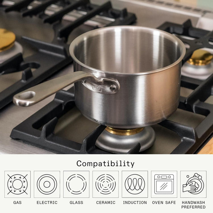 Cookware 4 Quart Stainless Steel Saucepan with Lid