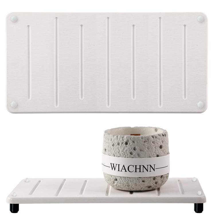 2PCS Water Absorbing Stone Drying Mat for Bathroom Sink & Kitchen Counter Organizer (2 Count)
