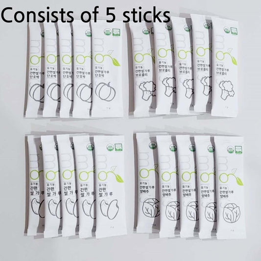 mom's Organic Simple Rice Powder Korean Rice Flour for Soup, Congee (Rice + Cabbage) 15g*5stick/box - Nestoria