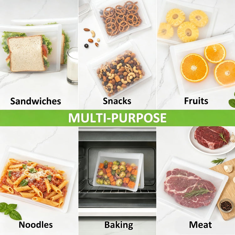 Reusable Sandwich Bags & Snack Bags Set (8 Count)