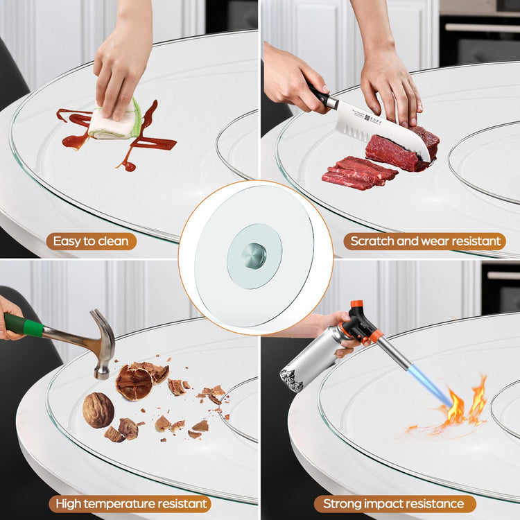 23" Glass Lazy Susan for Dining Table