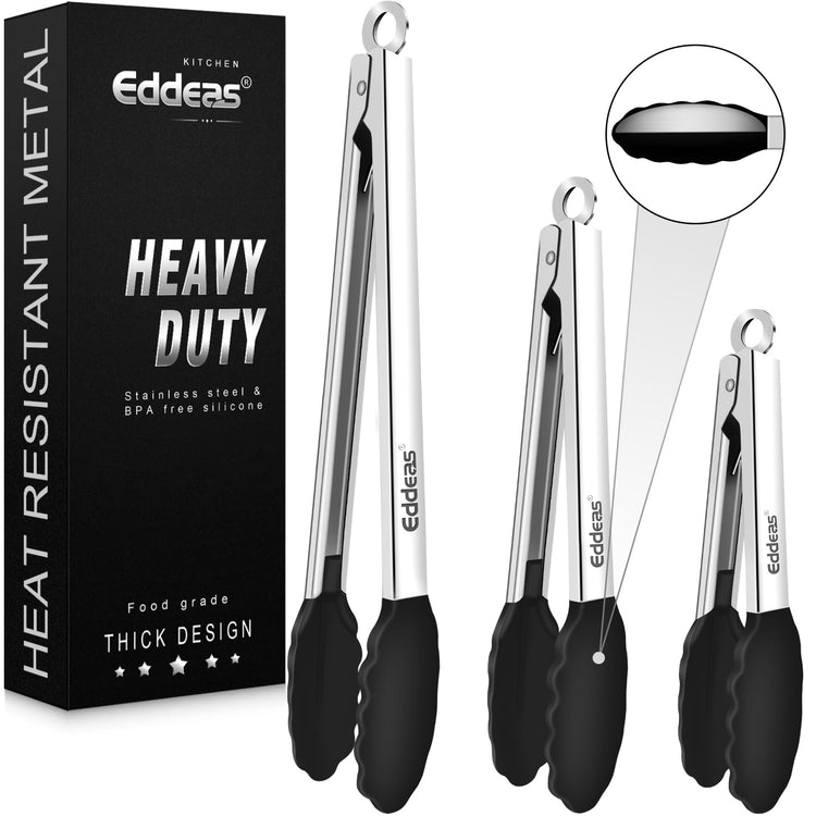Kitchen Tongs with Silicone Tips (3 Count)