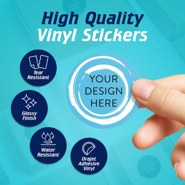 Custom Vinyl Stickers Your Image (100 Count)