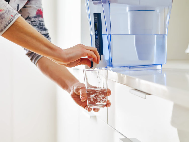 20-Cup Ready-Pour 5-Stage Water Filter Dispenser with 0 TDS Water Filter – IAPMO Certified to Reduce Lead, Chromium, and PFOA/PFOS