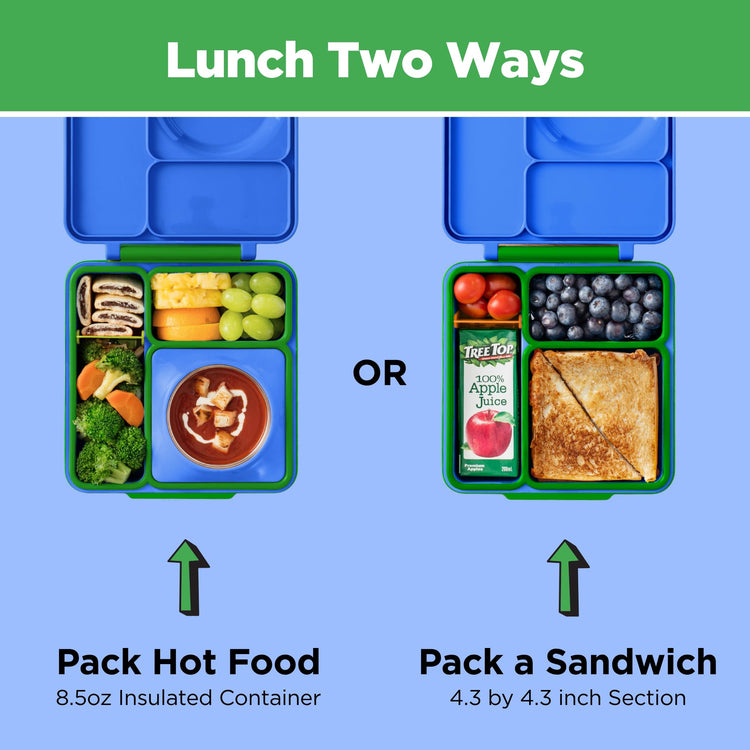 OmieBox Kids Insulated Leakproof Bento Lunch Box with Food Jar