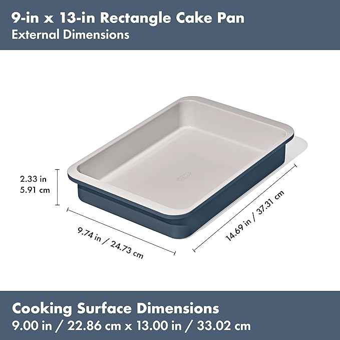 OXO Good Grips Non-Stick Pro Ceramic Coated Metal Bakeware 9” x 13” Cake Pan – Storm Blue