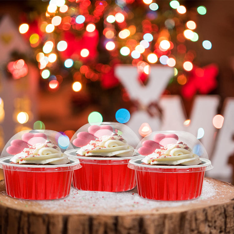 5oz Cupcake Tins with Dome Lids 100 Pack (100 Count)