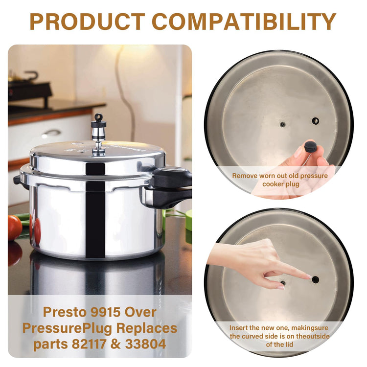 09915 Pressure Cooker Overpressure Plug 6 Pack Replacement Fits for Presto