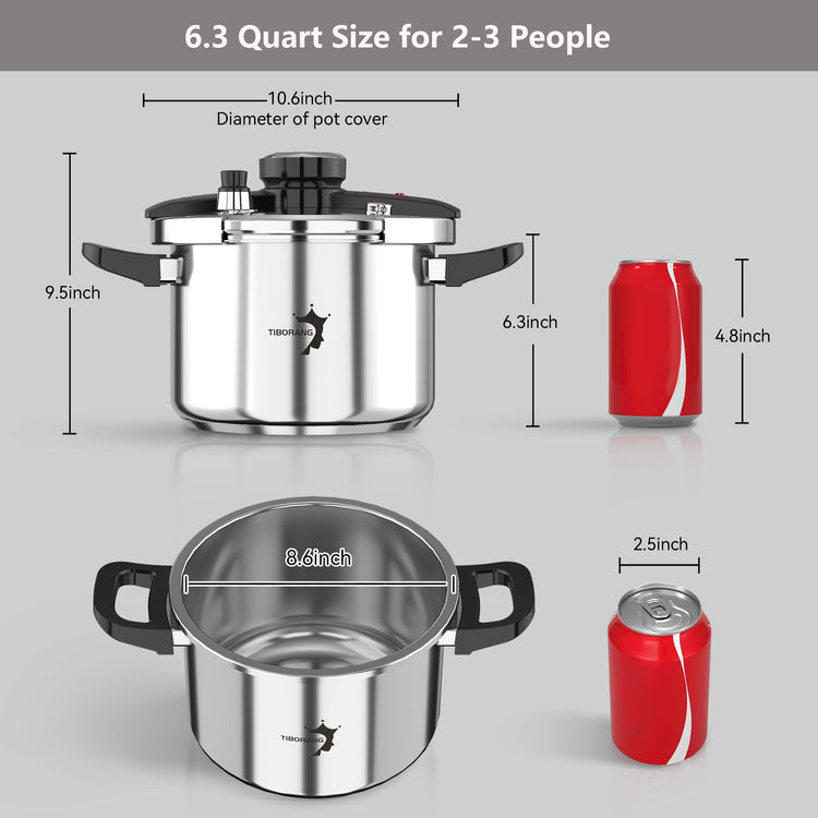 6.3 QT Stainless Steel Pressure Cooker