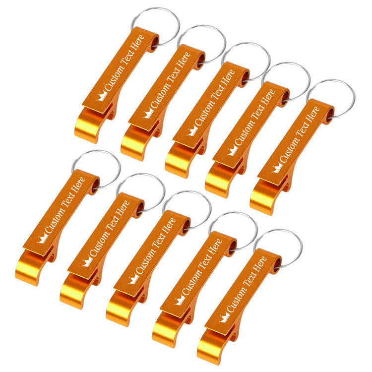10PCS Personalized Bottle Opener Keychain Bulk Custom Beer Bottle Opener with Logo Text Engraved Wedding Bottle Opener Favors Customized Gifts for Guests Baby Shower Birthday Party (10 Count)