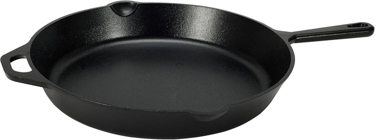Amazon Basics Pre-Seasoned Cast Iron Skillet, Oven Safe, Even Heating, Heavy-Duty & Large, 15-Inch, Black - Nestoria