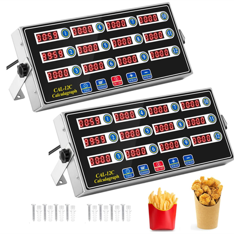 2 Pack 12 Channel Kitchen Timers for Cooking (2 Count)