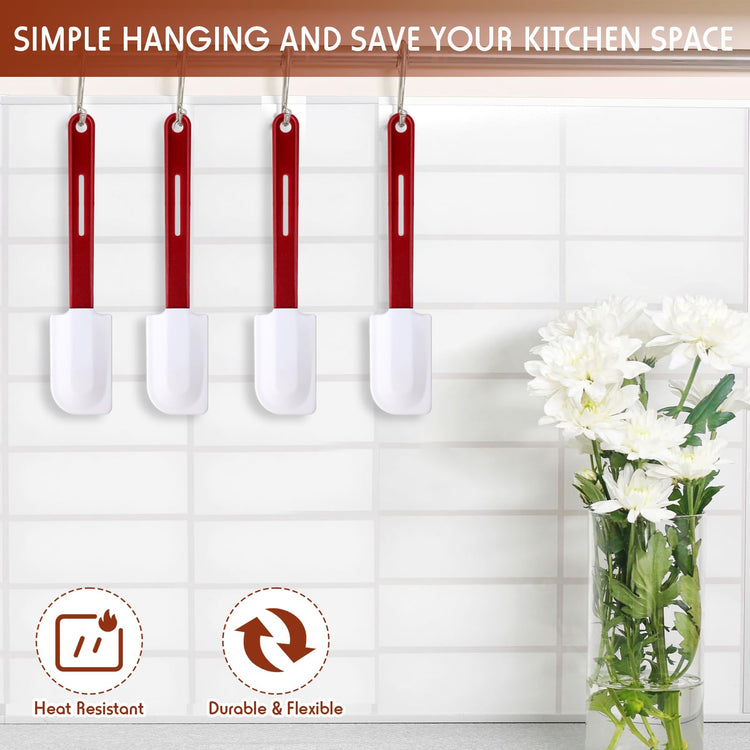 4 Pcs Rubber Spatulas Silicone Heat Resistant (4 Count)